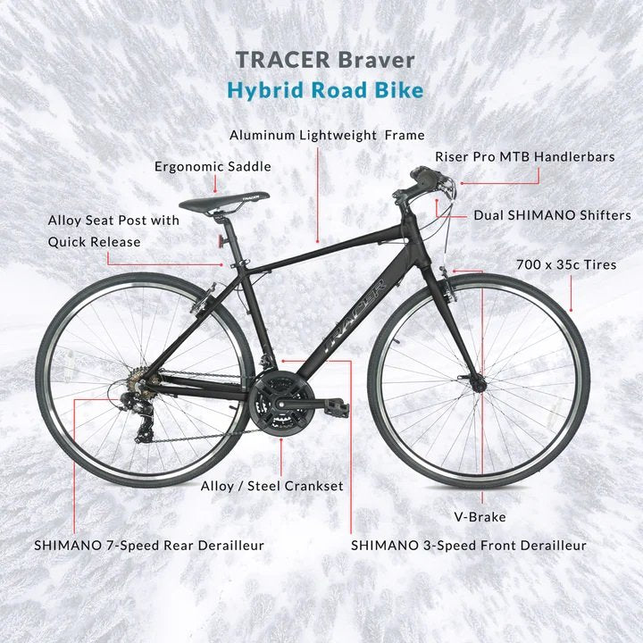 Tracer BRAVER 700C LARGE Hybrid Shimano 7-Speed Road Bike