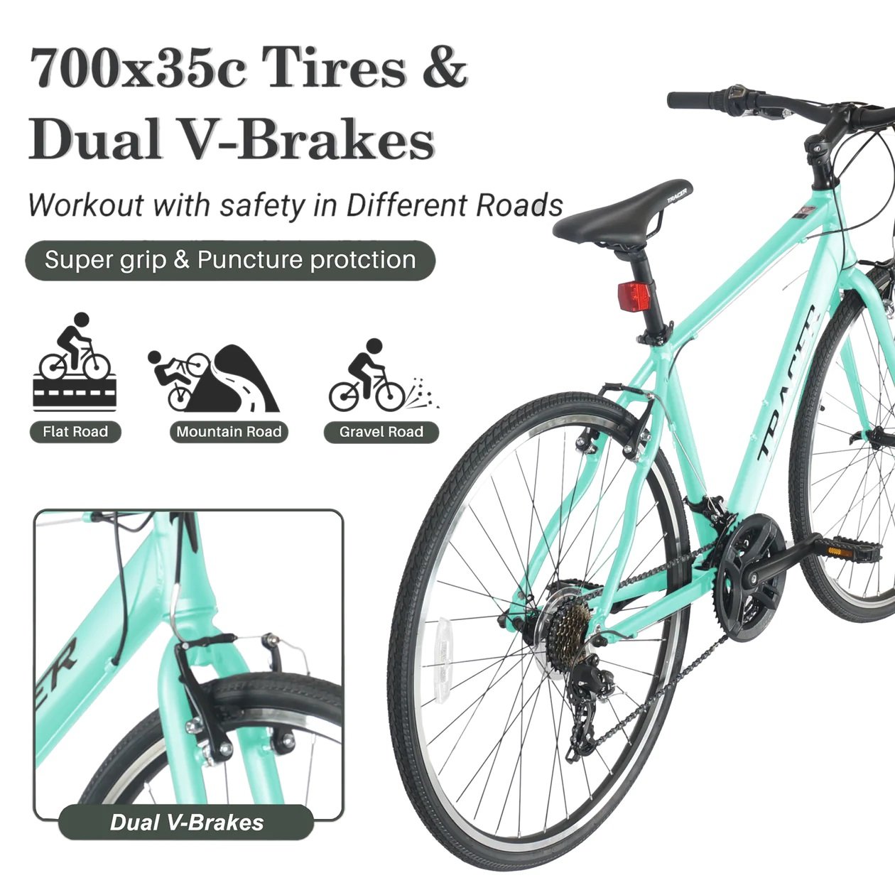 Tracer BRAVER 700C MEDIUM Hybrid Shimano 7-Speed Road Bike