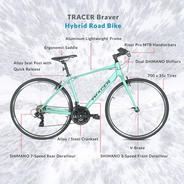 Tracer BRAVER 700C MEDIUM Hybrid Shimano 7-Speed Road Bike