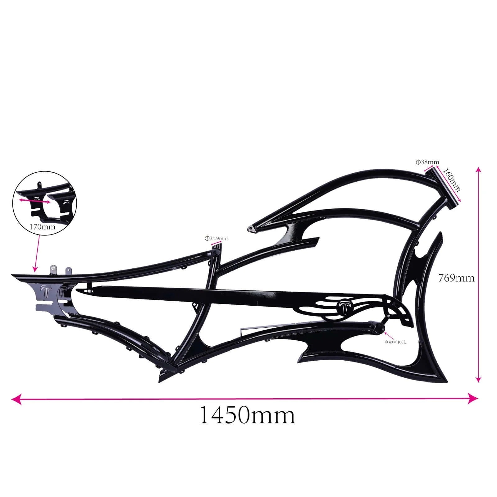 Tracer FRAME for Tracer FM-RAPTOR 26" Single Speed/7 Speed Stretch Chopper