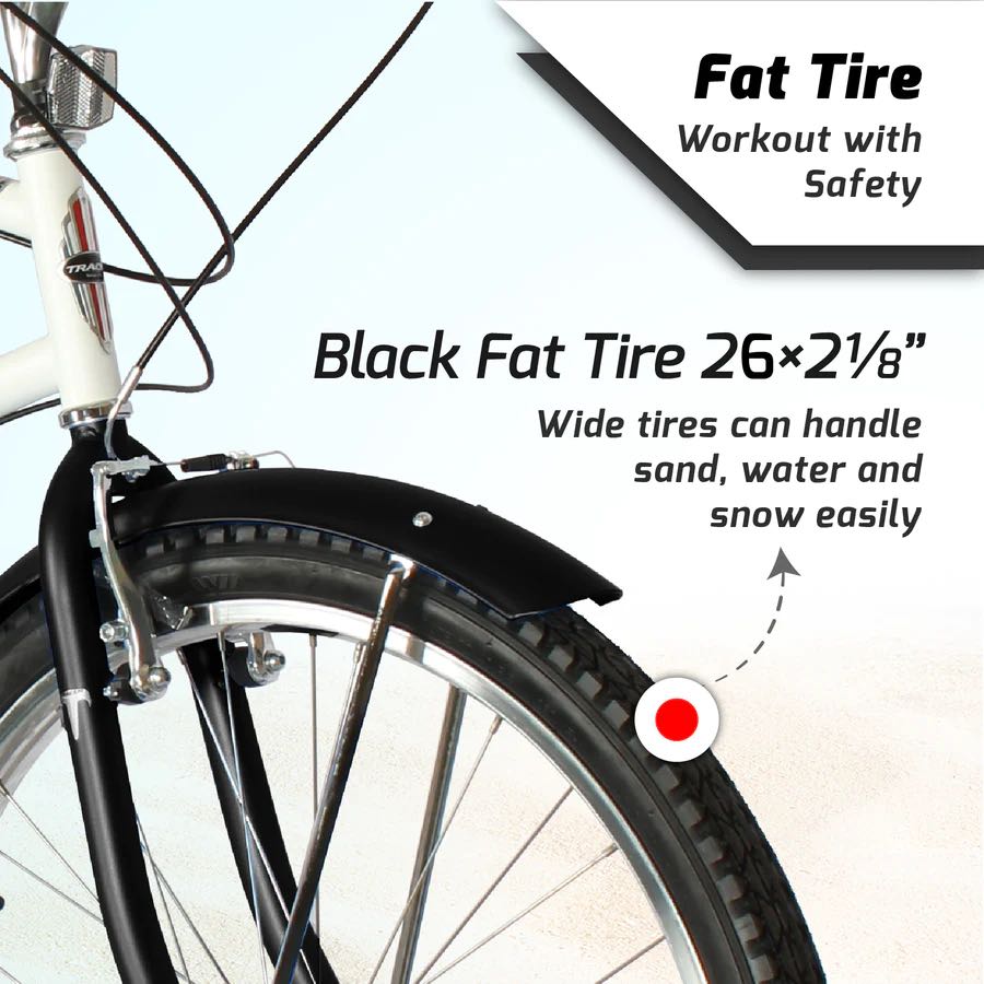Tracer NAPA Hi-Ten Steel Frame 7 Speed Beach Cruiser Fat Tire Bike
