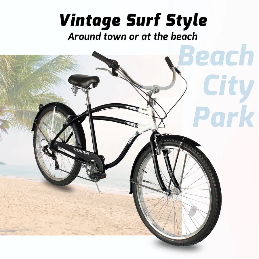 Tracer NAPA 26" Hi-Ten Steel Frame 7 Speed Beach Cruiser Fat Tire Bike