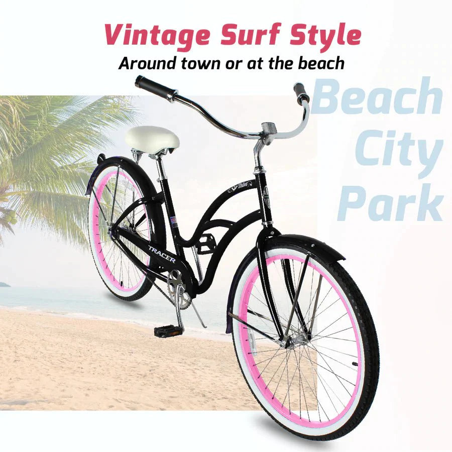 Tracer TAHA Women's Step-Through 26" Beach Cruiser Bike - Upzy.com