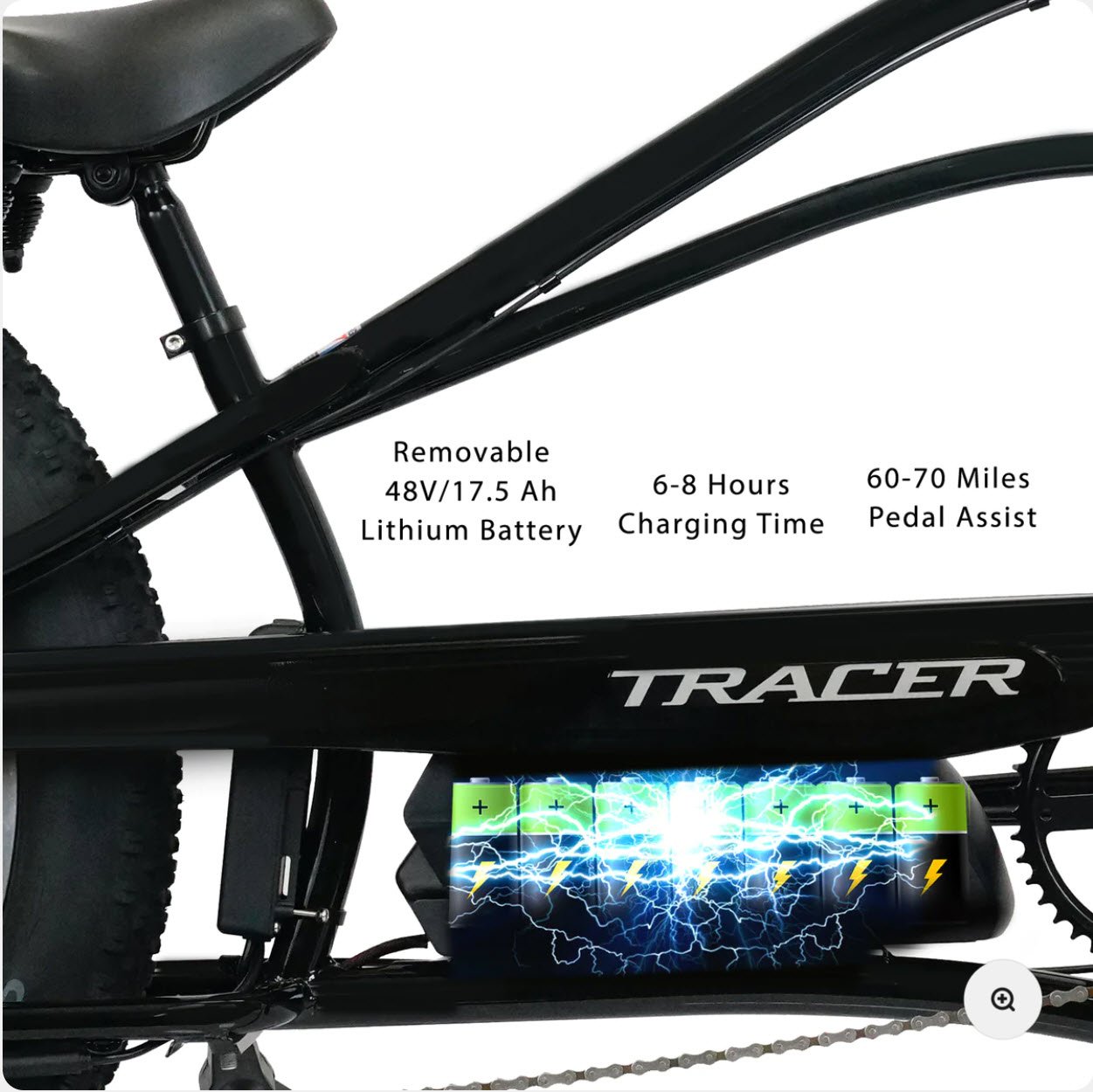 Tracer TRACKER DS7 26" 800W 48V 7-Speed Stretch Cruiser Fat Tire Electric Bike