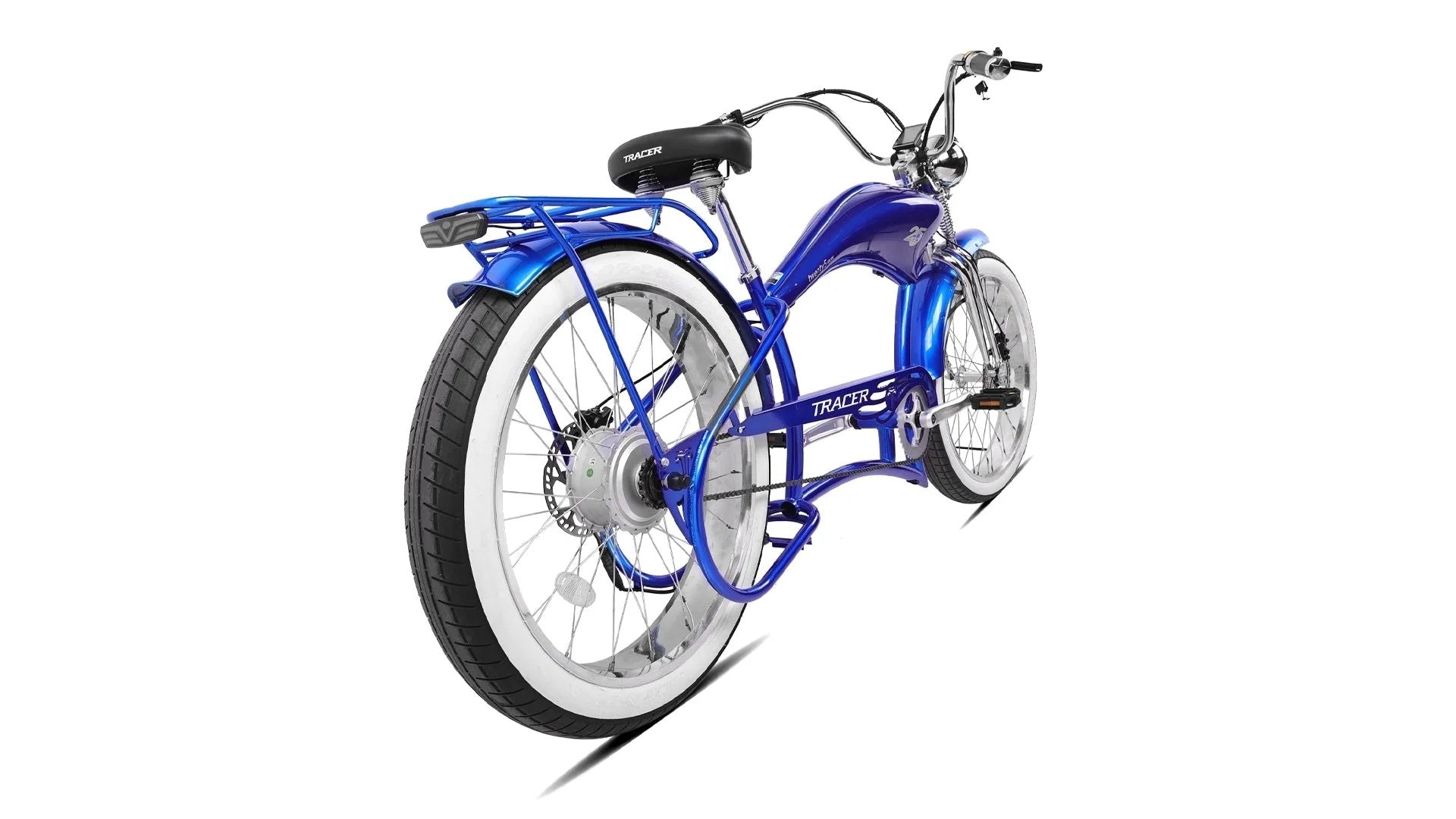 Tracer TWENTY5 DS 800W 48V 26" Fat Tire Chopper Stretch Cruiser Electric Bike