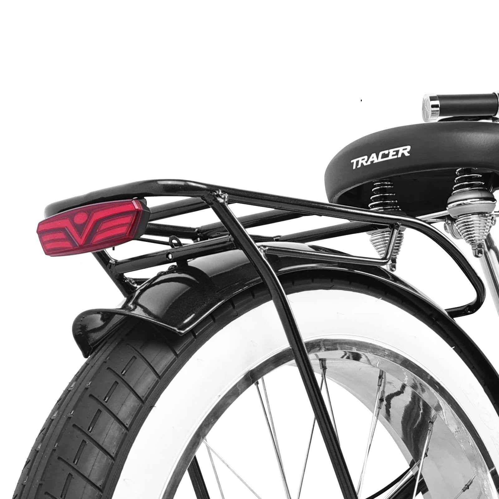 Tracer TWENTY5 DS 800W 48V 26" Fat Tire Chopper Stretch Cruiser Electric Bike