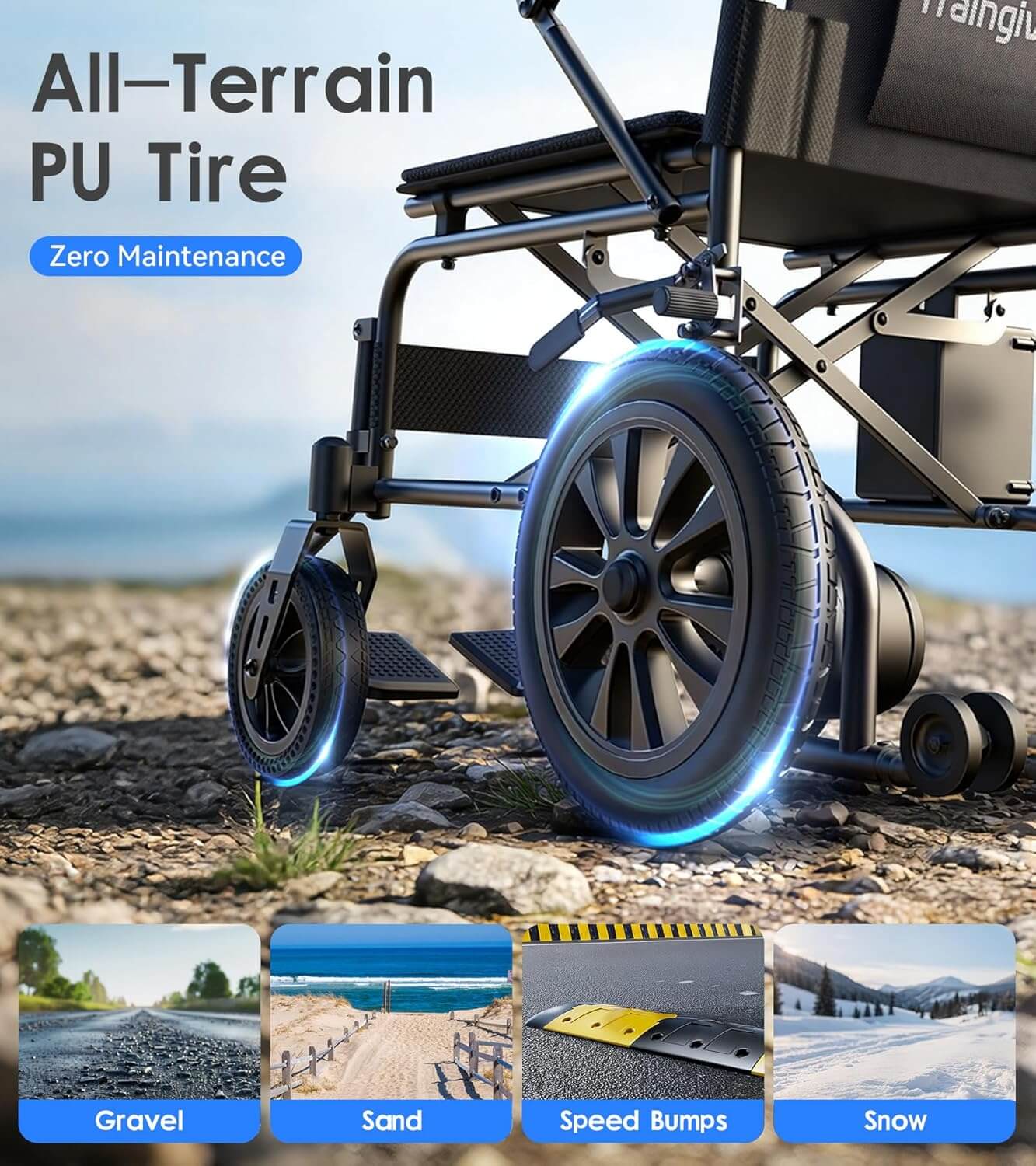 TRAINGIVER HD551 500W Dual Motor Folding Electric Power Wheelchair
