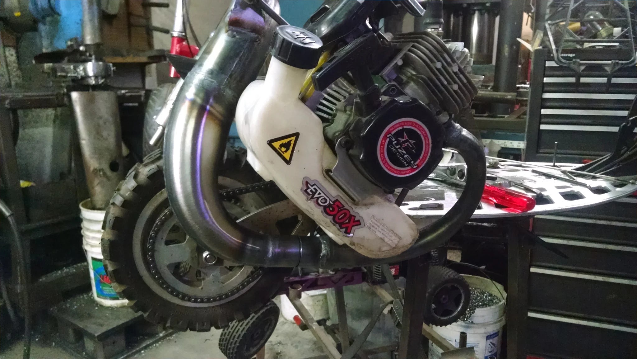 UberScoot PERFORMANCE PIPE RAW for 2x/Rx Gas Scooters