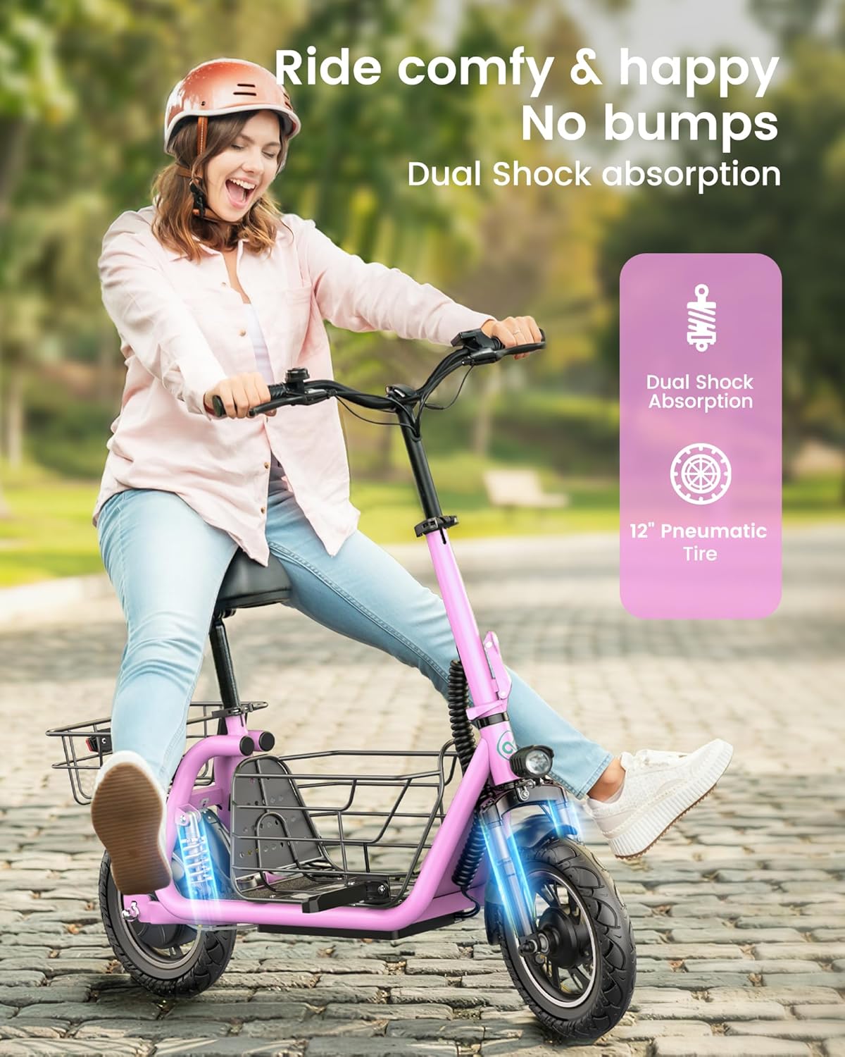 Urbanmax C1Pro 550W 36V 10.4Ah Adults Folding Electric Scooter with Basket
