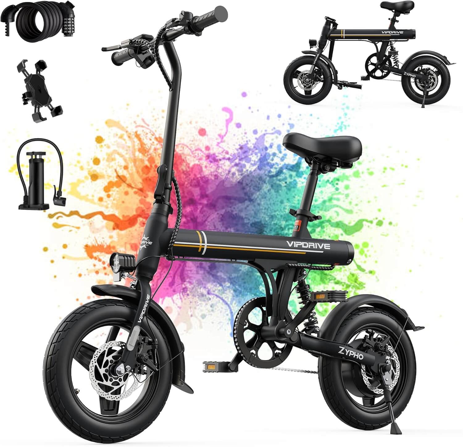 Vipdrive ZYPHO 350W 14” Folding City Electric Bike