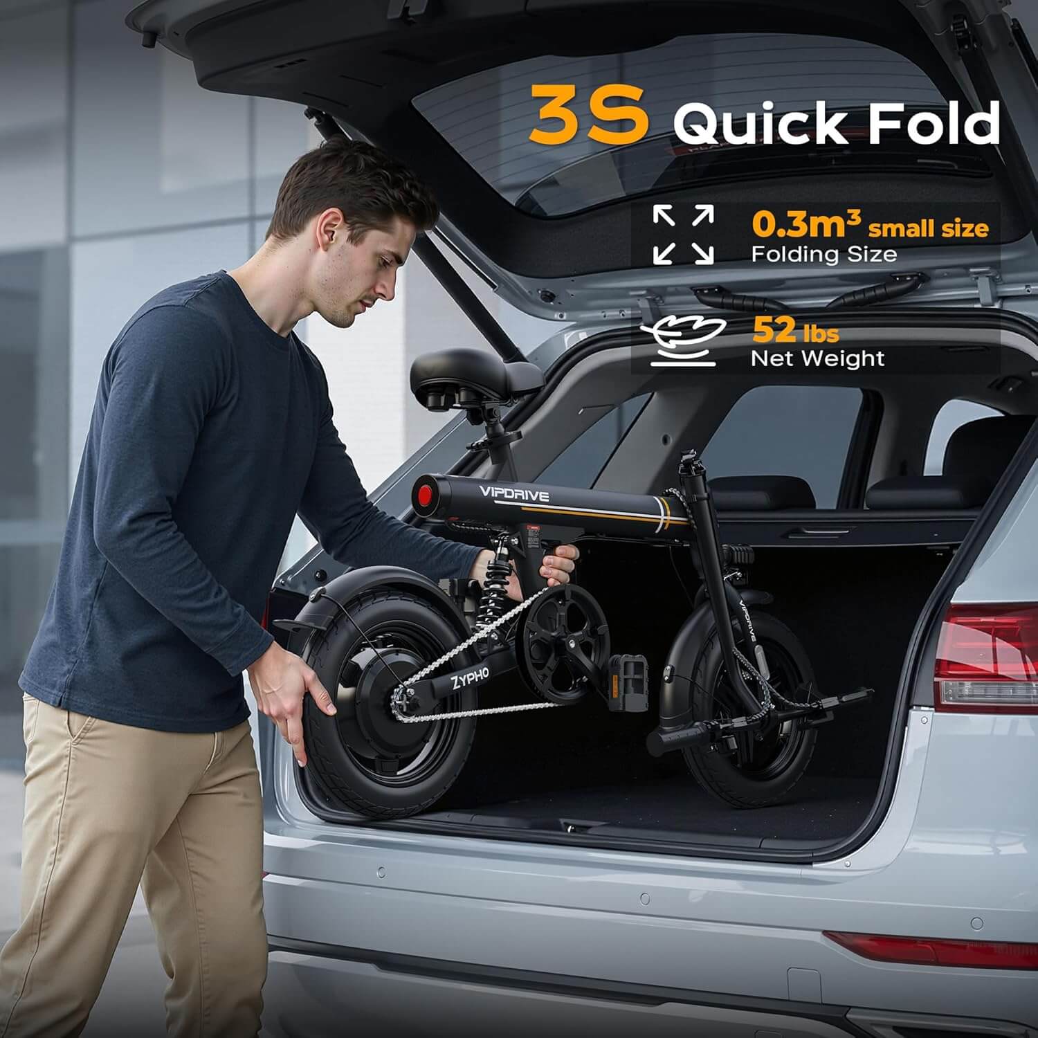 Vipdrive ZYPHO 350W 14” Folding City Electric Bike