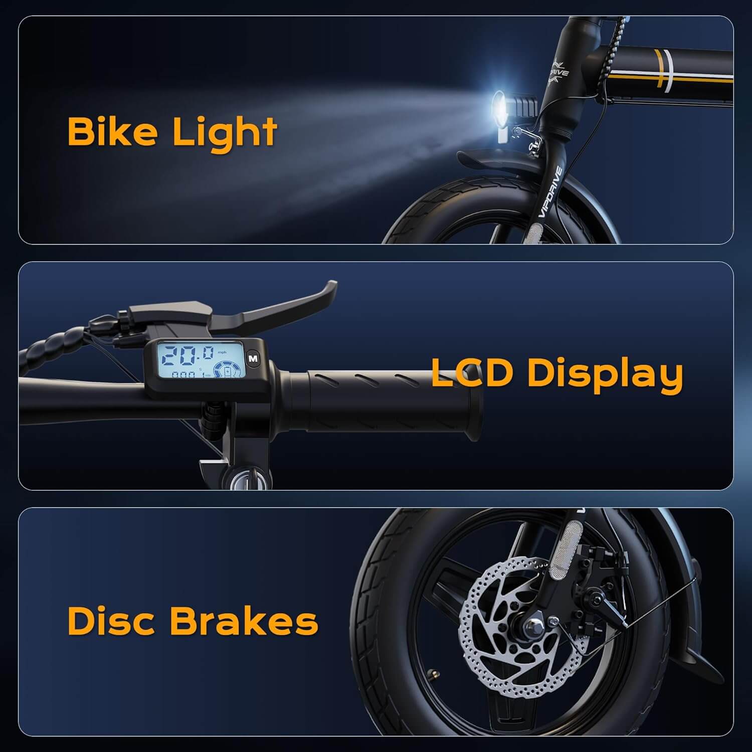 Vipdrive ZYPHO 350W 14” Folding City Electric Bike