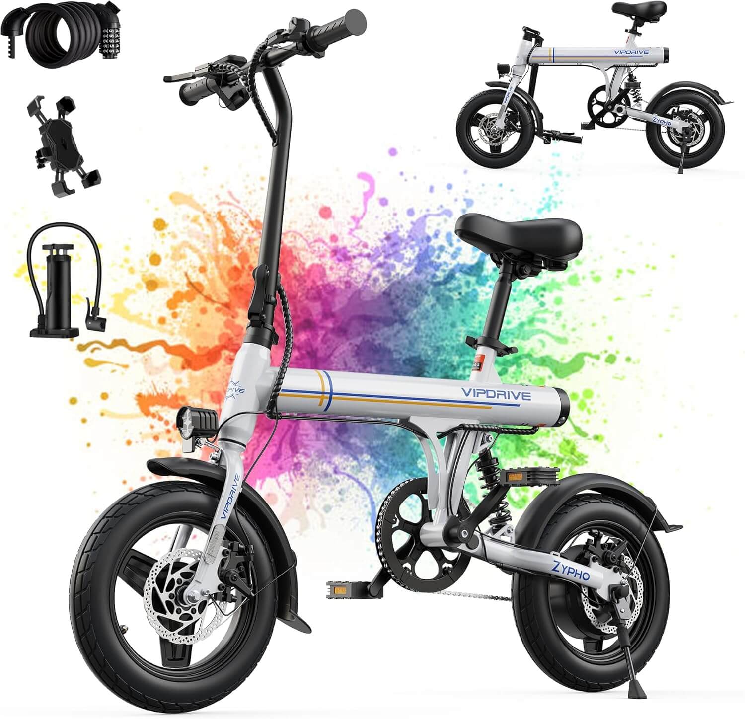 Vipdrive ZYPHO 350W 14” Folding City Electric Bike