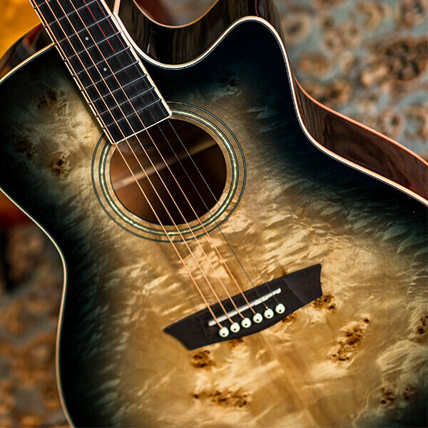 Washburn Deep Forest Burl DFBACEB Grand Auditorium Electric Acoustic Guitar