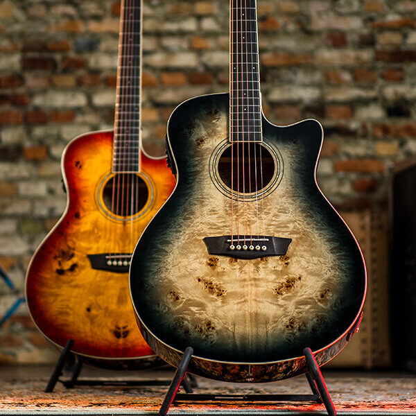 Washburn Deep Forest Burl DFBACEB Grand Auditorium Electric Acoustic Guitar