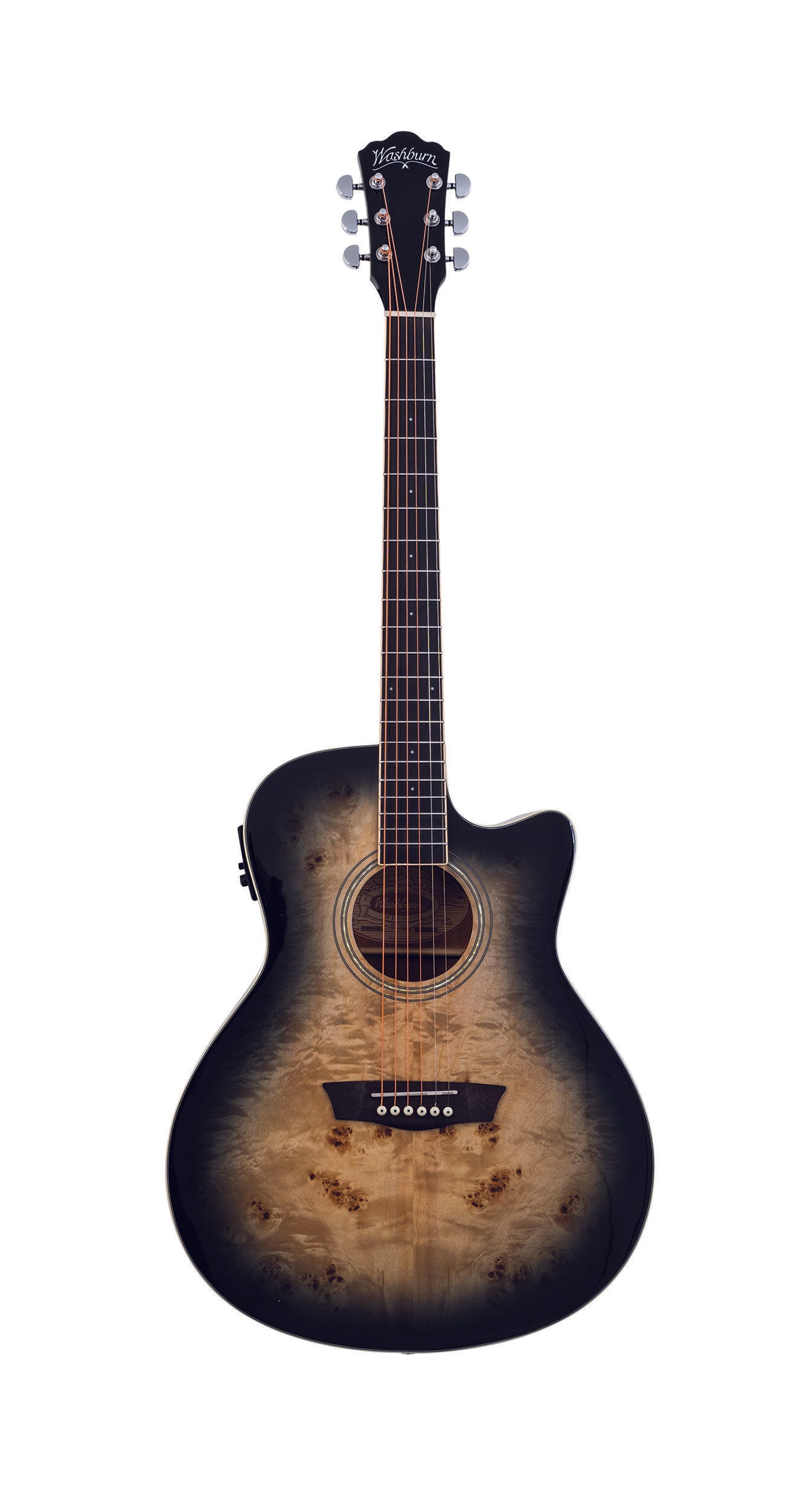 Washburn Deep Forest Burl DFBACEB Grand Auditorium Electric Acoustic Guitar