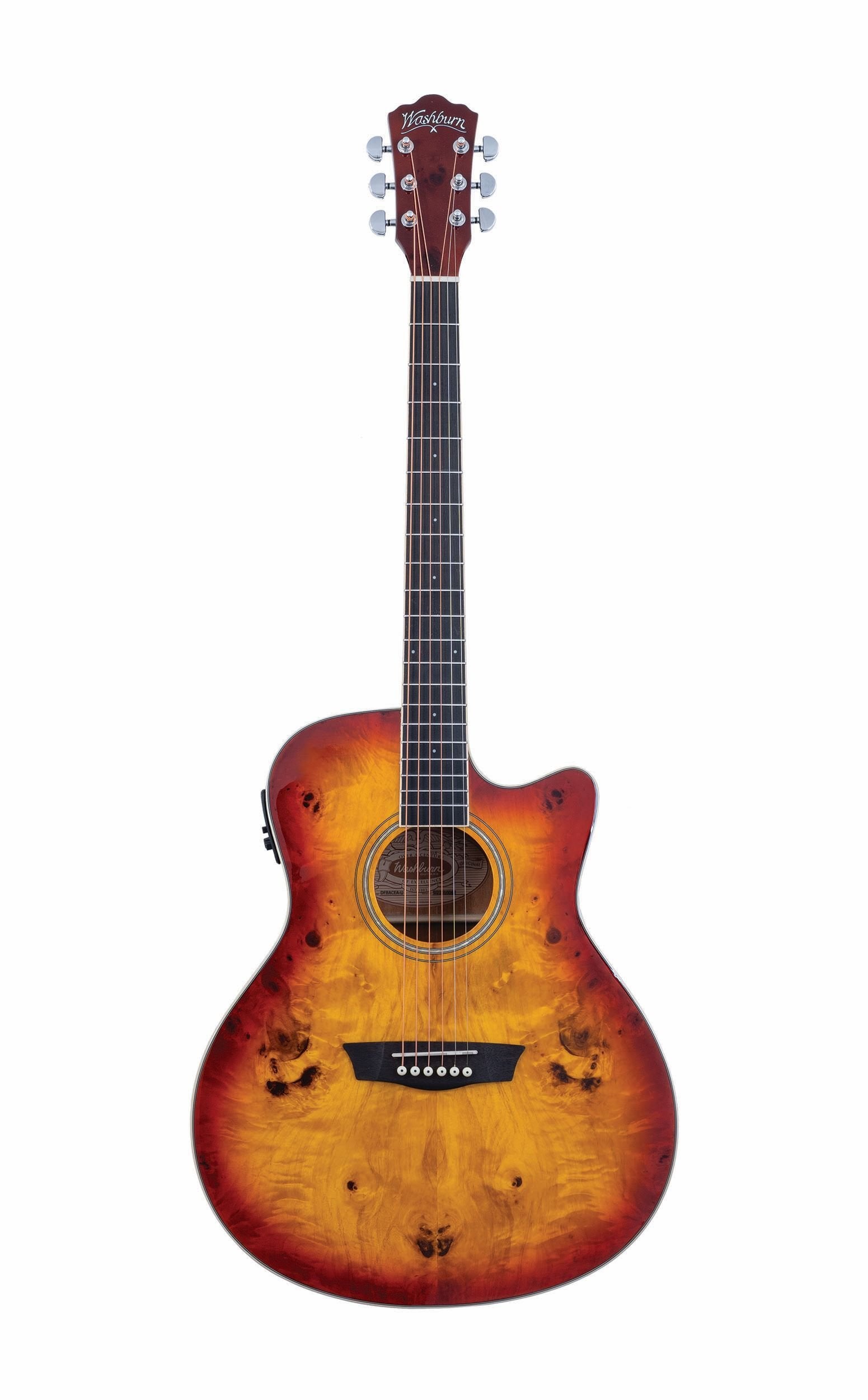 Washburn DFBACEA Deep Forest Burl Grand Auditorium Electric Acoustic Guitar