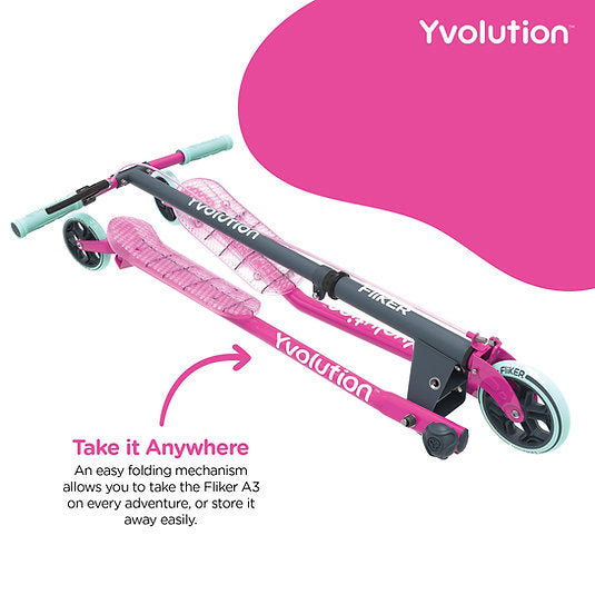 2025 Y-Volution Y FLIKER A3 AIR REFRESH Self Propelling 3-Wheel Folding Kids Scooter