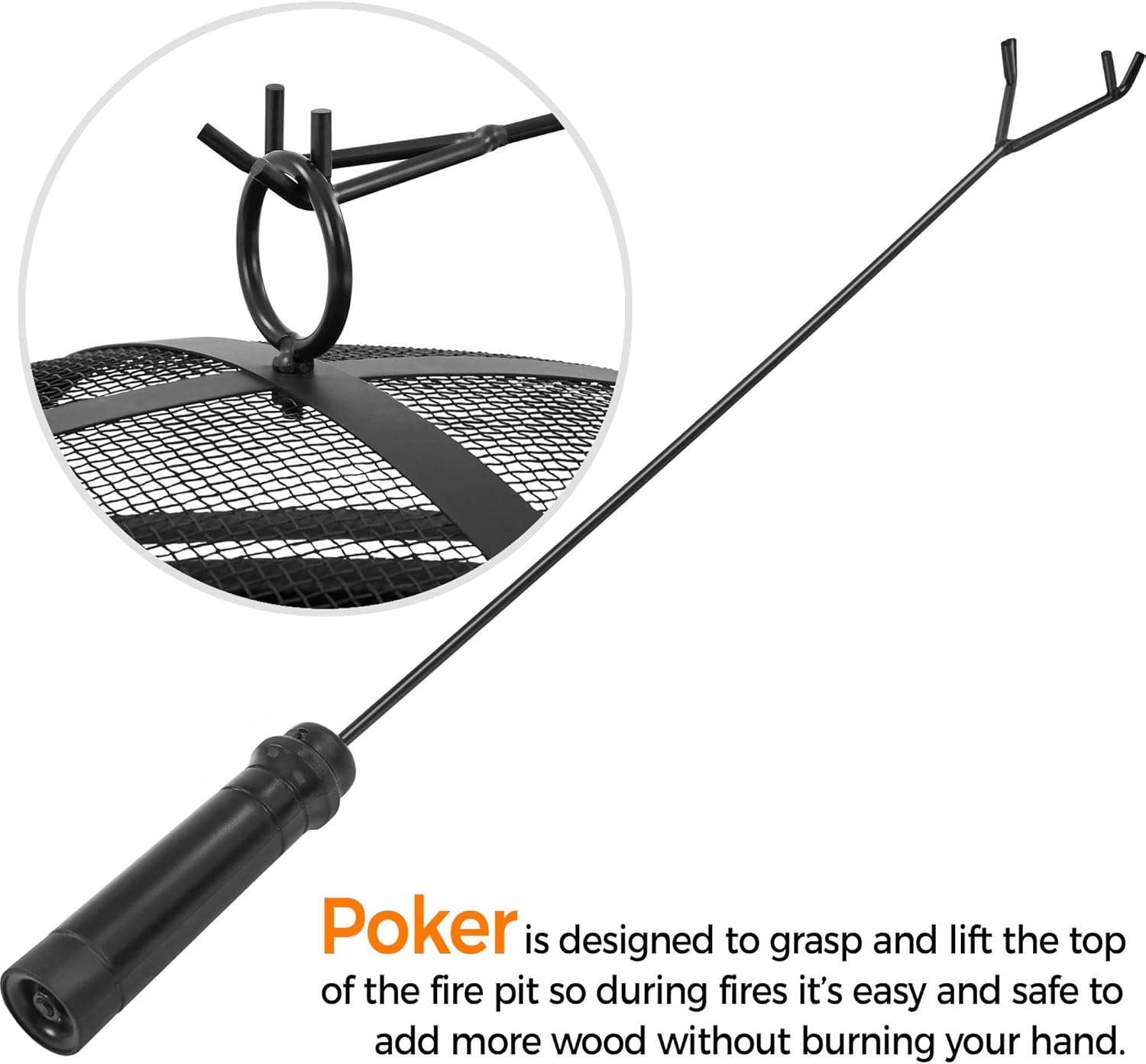 Yaheetech 30" Wood Burning Outdoor Fire Pit with Mesh Cover