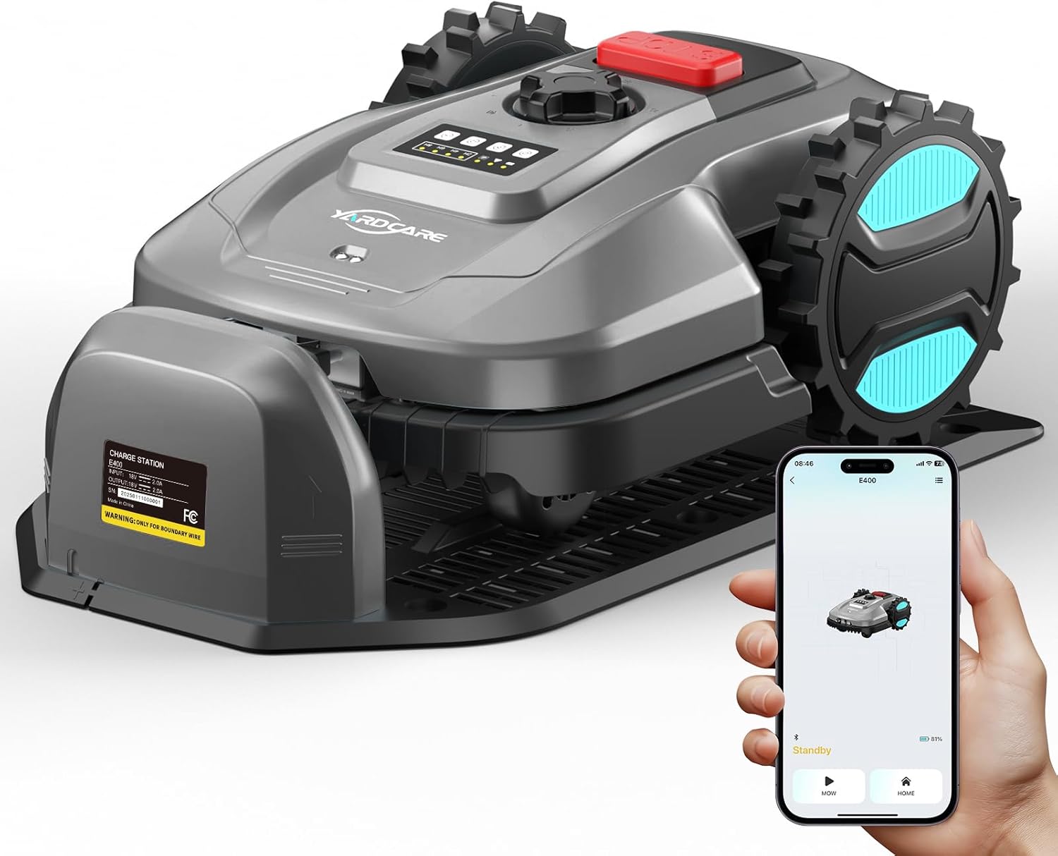 YARDCARE E400-DG Robot Electric Lawn Mower with App Control