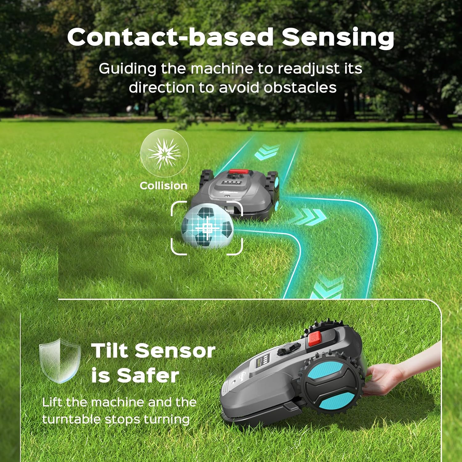 YARDCARE E400-DG Robot Electric Lawn Mower with App Control