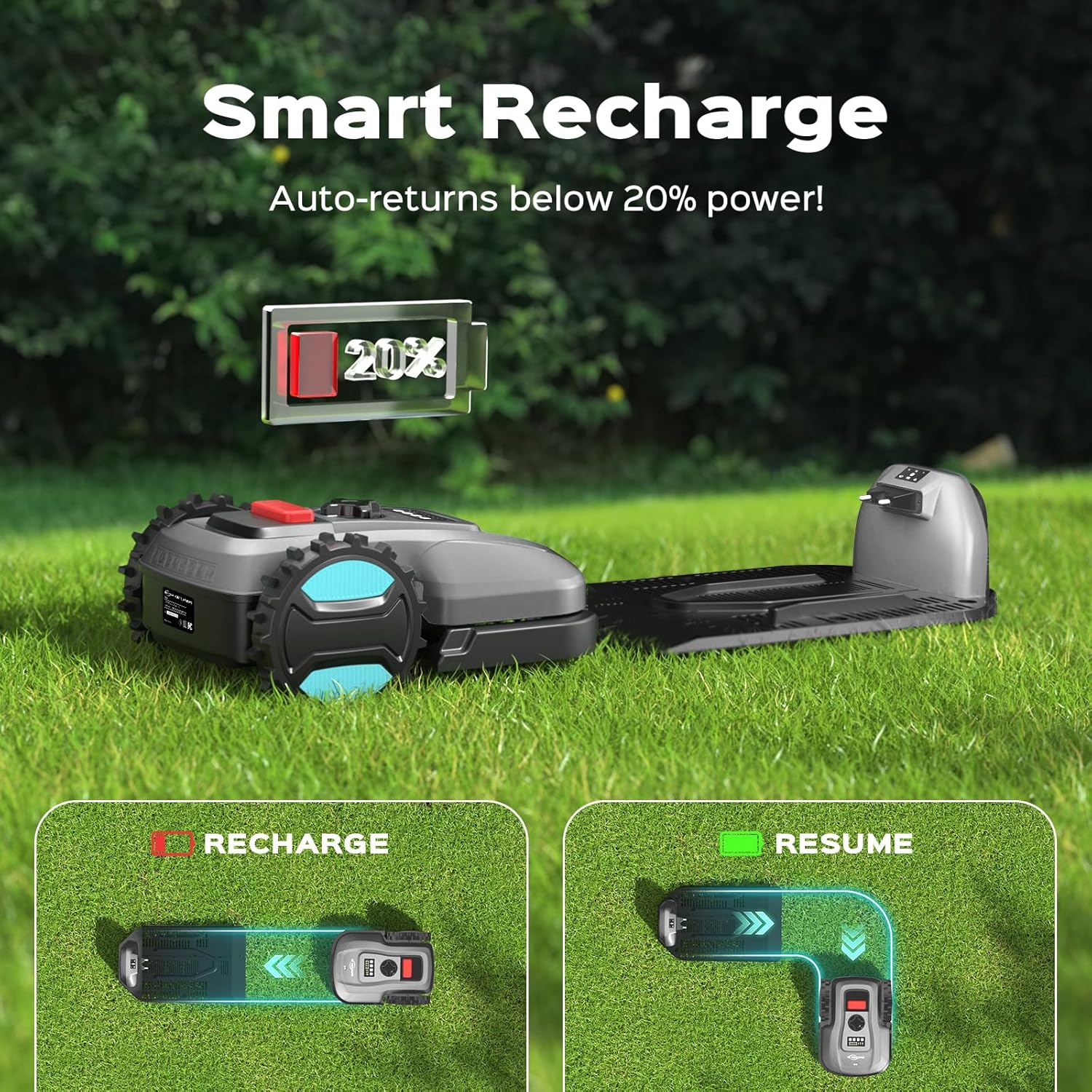 YARDCARE E400-DG Robot Electric Lawn Mower with App Control