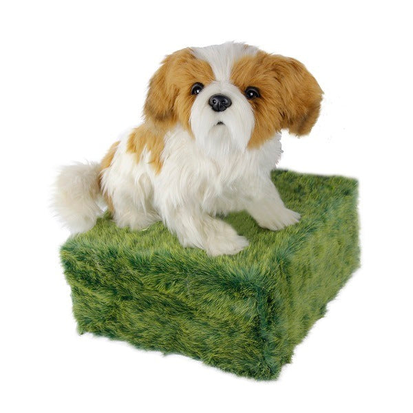Hansa Mechanical Hansatronics Shihtzu Dog with Base Stuffed Animal Toy, 0779