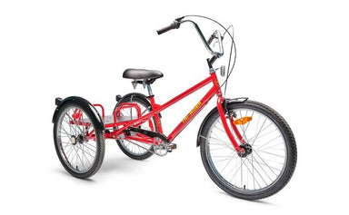 2022 Belize Bike Tri-Rider Industrial 3.0 24" Speed Tricycle, Red Frame Black Fenders, 96443 - Upzy.com