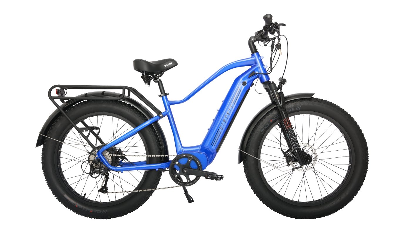 2023 Biktrix Juggernaut Hub Duo Step-Over 750W Hub-Drive Fat Tire Electric Bike - Upzy.com