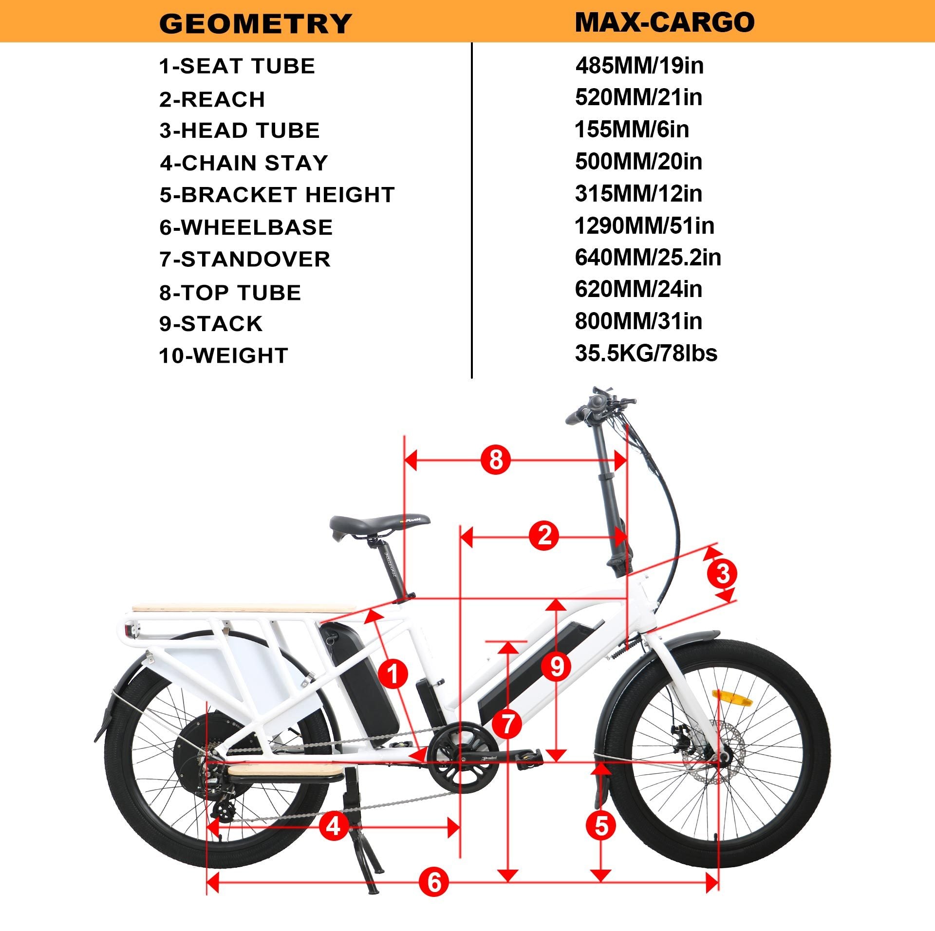 2022 BTN Eunorau MAX-CARGO 2.0 750W 48V Delivery Long Trail Family Electric Bike - Upzy.com