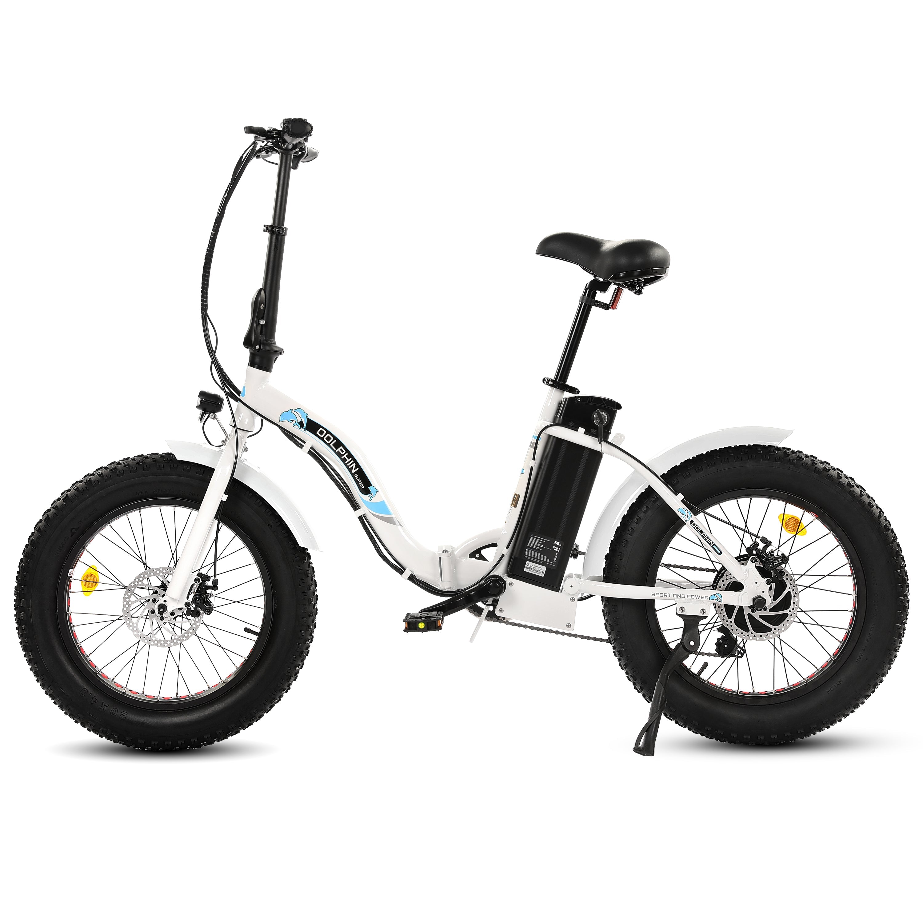 eco electric bicycle 2026 Ecotric Dolphin UL Certified 500W 36V 7 Speed Folding Fat Tire El — Upzy.com