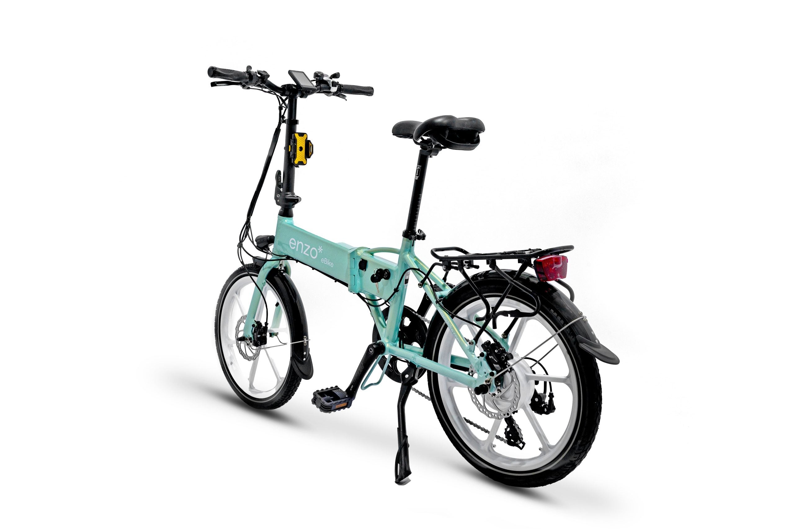enzo electric bicycle 2026 Enzo 350W 36V 7 Speed Folding Lithium Electric Bike Aquamarine