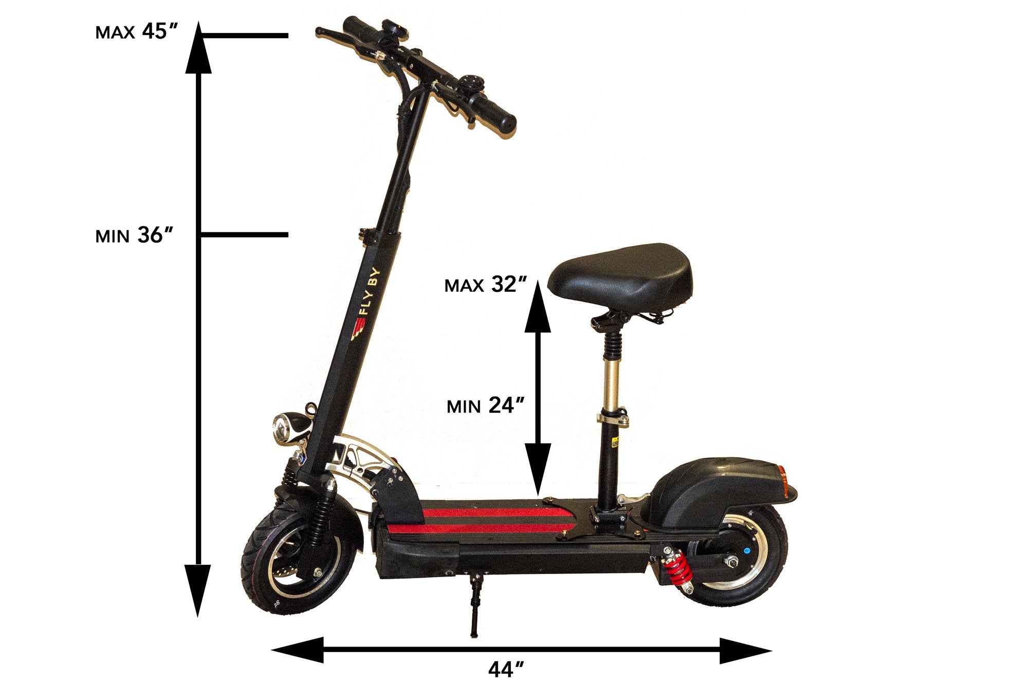 2022 Green Bike USA GB FLYBY 500W 48V Folding Suspension Electric Scooter, Removable Seat - Upzy.com