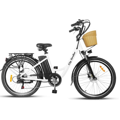 2022 Nakto City Stroller Step-Through 36V 26" Lithium Electric Bike, Carbon Steel Frame - Upzy.com