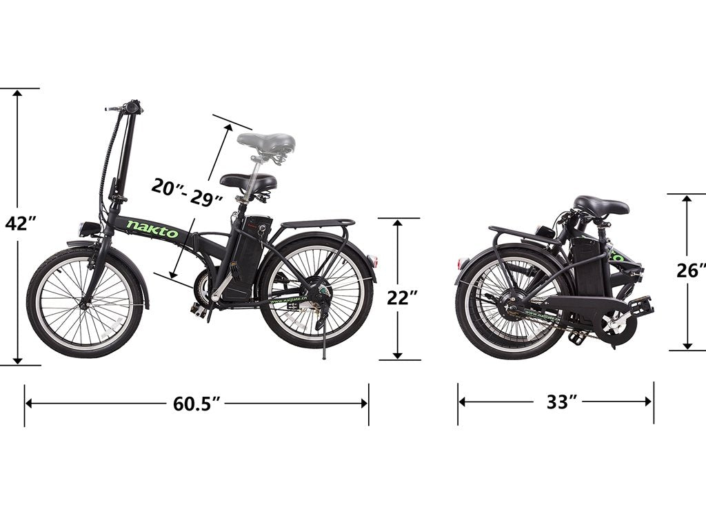 nakto folding electric bicycle 2026 Nakto Fashion Folding 36V 10Ah 20" Lithium Electric Bike Bicycle — Upzy.com