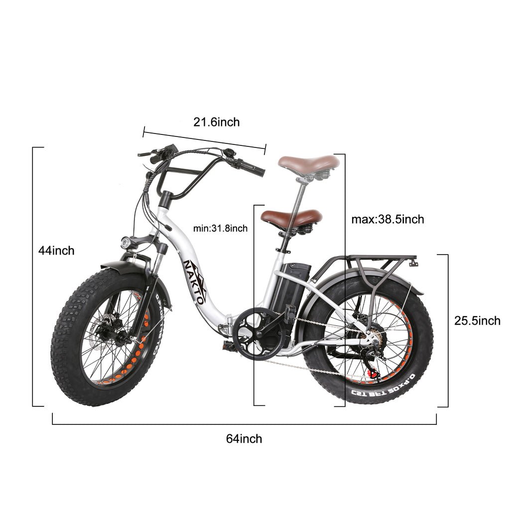 nakto cargo electric bicycle 2025 Nakto FOLDING OX 20" Step-Through Cargo Fat Tire Electric Bike — Upzy.com