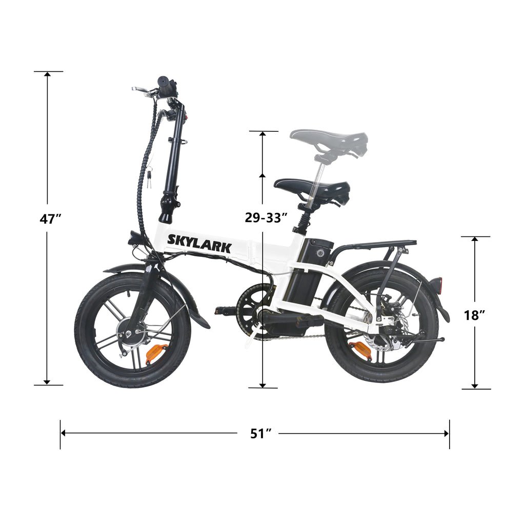 kinderfahrrad kettler felix Nakto Skylark 36V 16" Folding Electric Bike, Carbon Steel Frame — Upzy.com