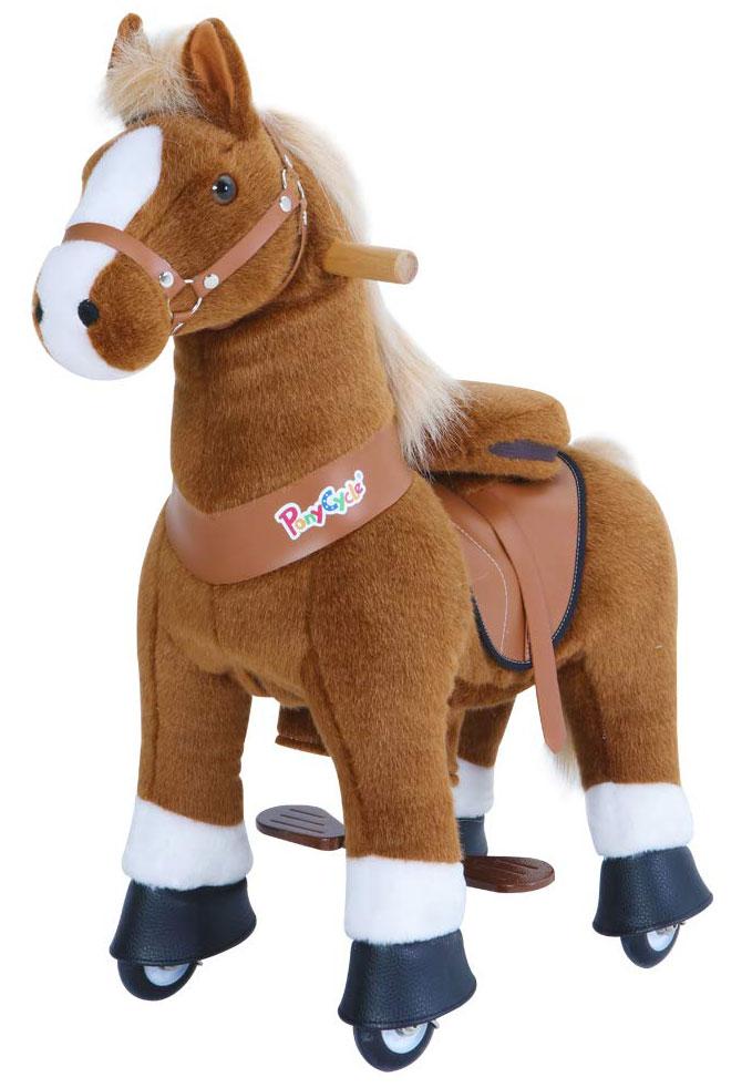 ponycycle pedal pad 2026 Pony Cycle Ux-Series BROWN HORSE Ride-On Kids Toy, WHITE HOOF — Upzy.com