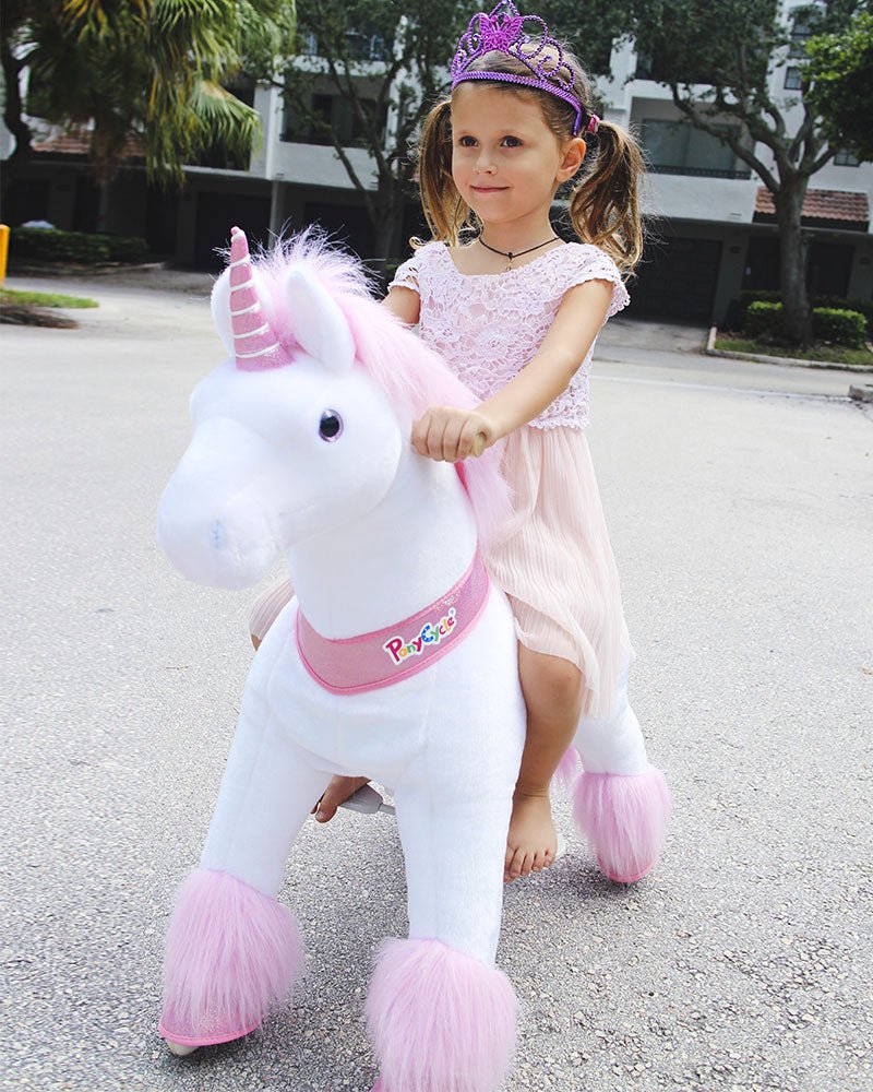 2022 Pony Cycle Ux-Series UNICORN PINK HOOF Ride-On Kids Toy, Vroom Rider - Upzy.com