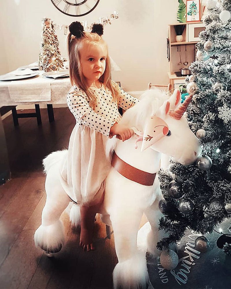 2022 Pony Cycle Ux-Series UNICORN WHITE HOOF Ride-On Kids Riding Toy Horse - Upzy.com