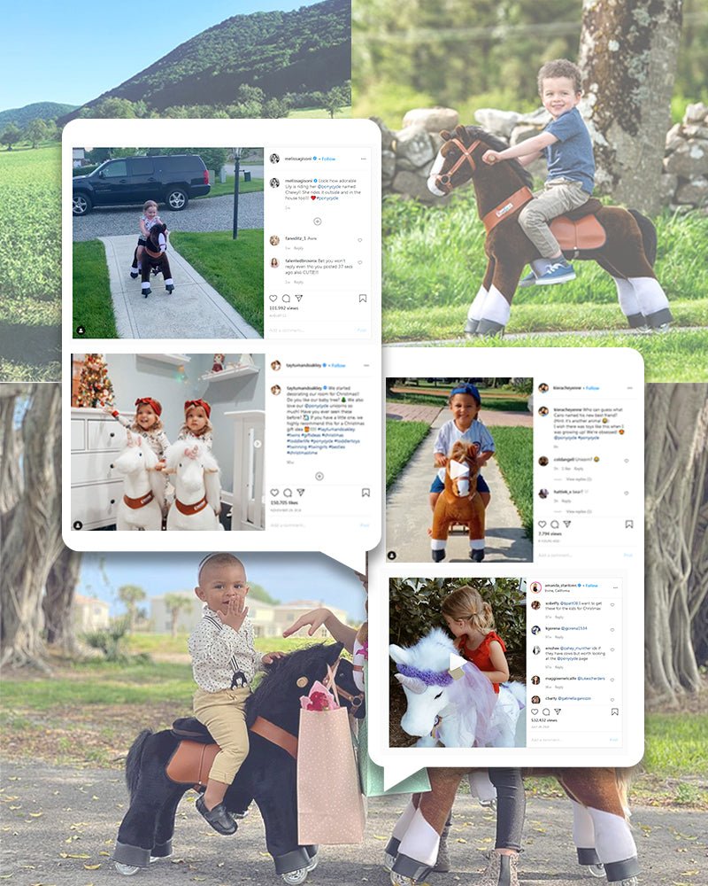 2022 Pony Cycle Ux-Series UNICORN WHITE HOOF Ride-On Kids Riding Toy Horse - Upzy.com