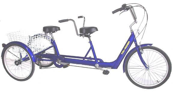 2024 Belize Bike Twin Tri-Rider 6 Speed Aluminum Tandem 2 Person Tricycle, 95247