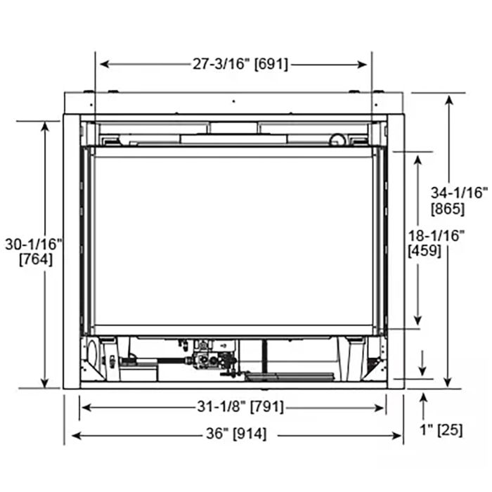 Majestic QUARTZPLA36 PLATINUM 36" Direct Vent Gas Fireplace, Intellifire Ignition