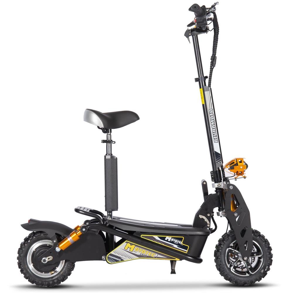 MotoTec ARES 1600W 48V 12Ah Folding Electric Scooter Removable Seat