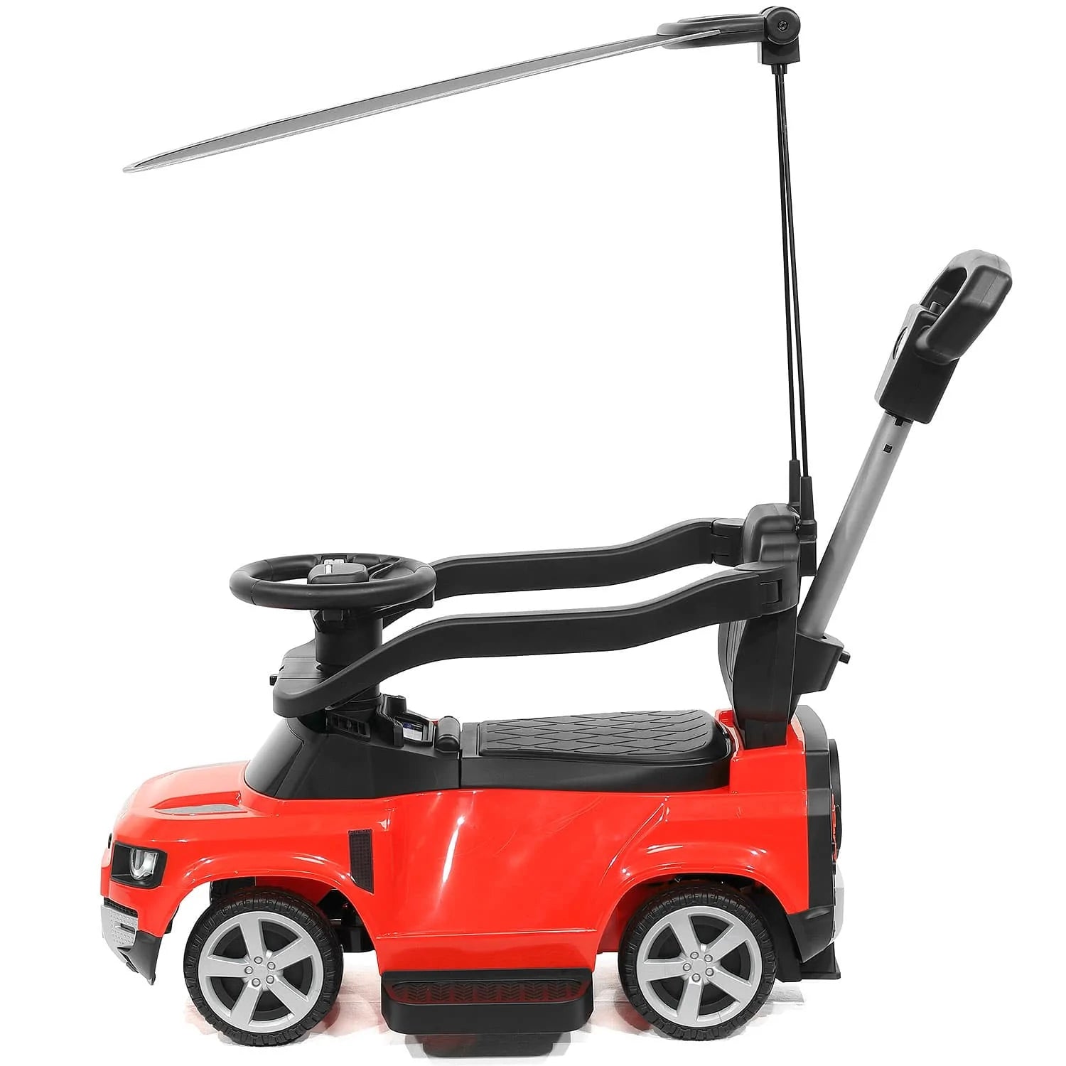Moderno Kids Land Rover Defender Ride-On Push Car, Sunshade Canopy