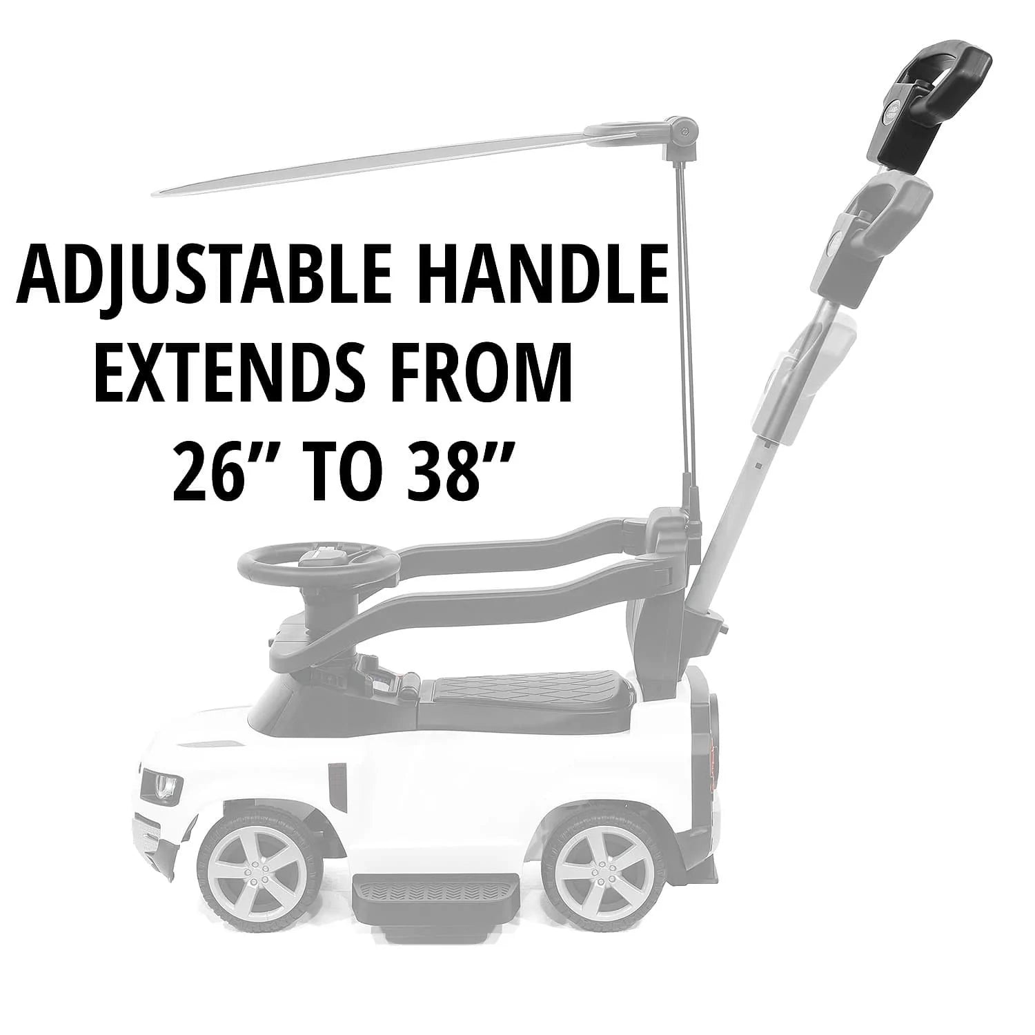 Moderno Kids Land Rover Defender Ride-On Push Car, Sunshade Canopy