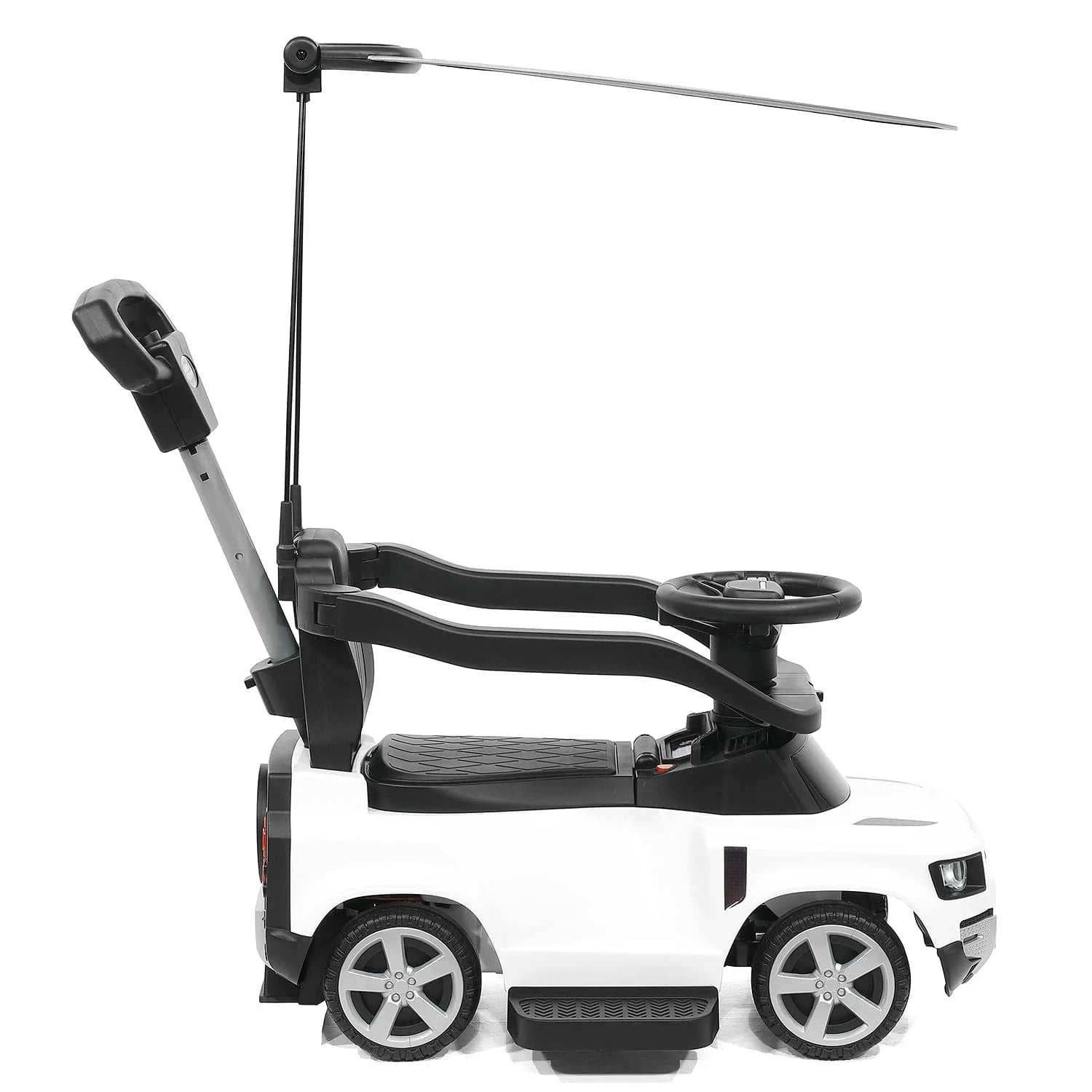 Moderno Kids Land Rover Defender Ride-On Push Car, Sunshade Canopy