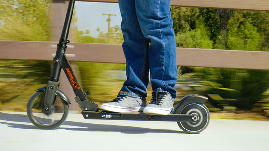 Razor A5 Lux Black Label Height Adjustable Extra Large Wheels Kick Scooter Ages 8+
