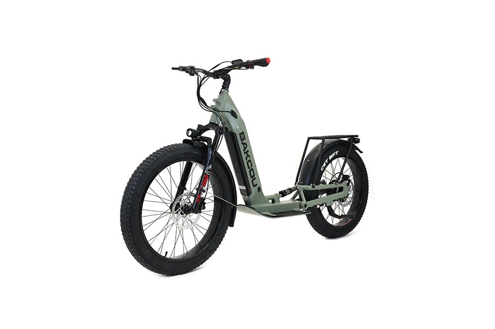 Bakcou Grizzly 1000W 48V 21Ah Full Suspension Fat Tire Electric Scoote —