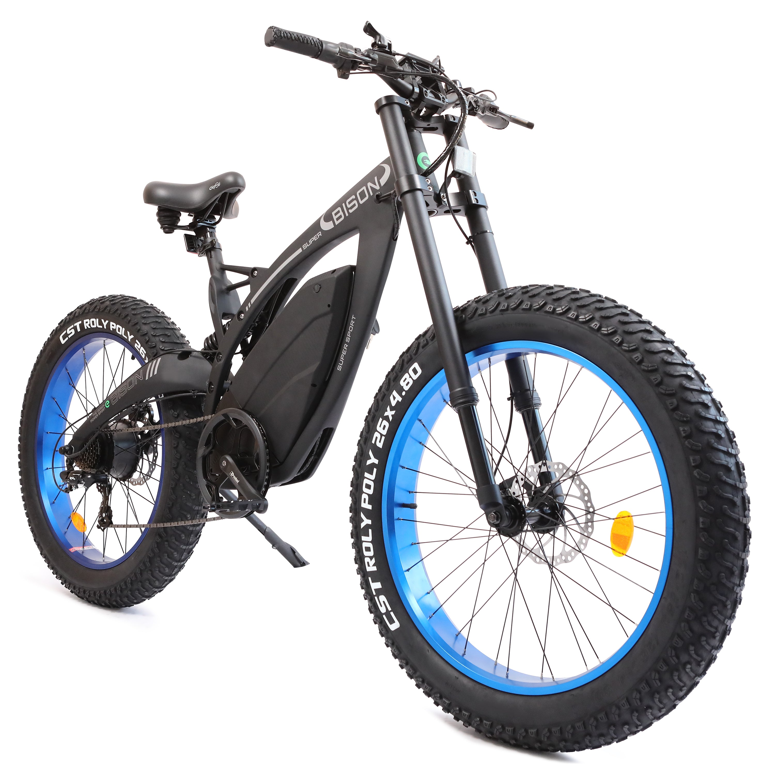 e bikes with throttle and pedal assist Ecotric 1000W Big Fat Tire Ebike Bison 48v 17.6AH -Matt Black